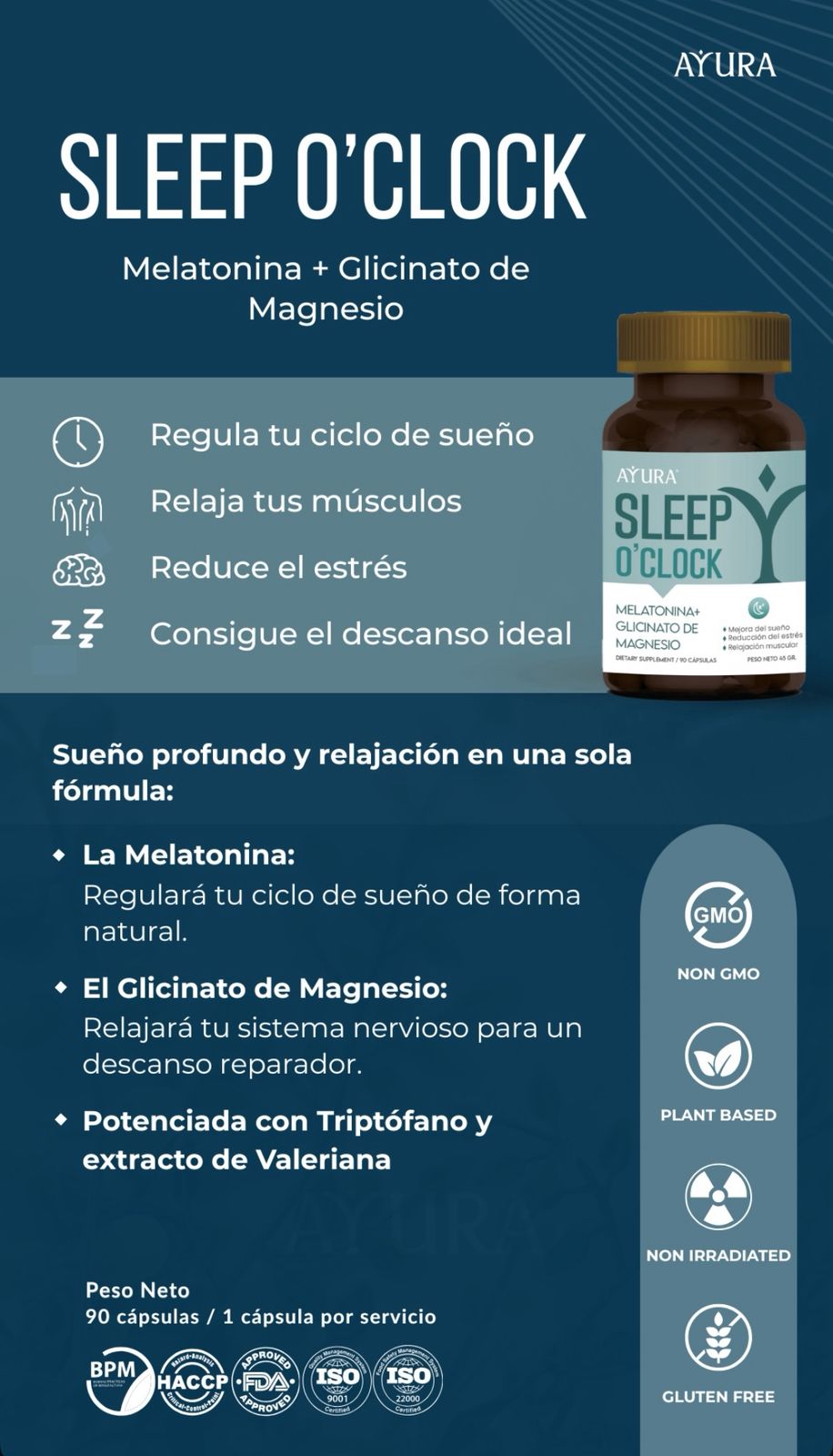 SLEEP O´CLOCK MELATONINA CON GLICINATO DE MAGNESIO